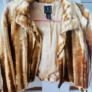 INC Gold Faux Fur Brooch Short Jack